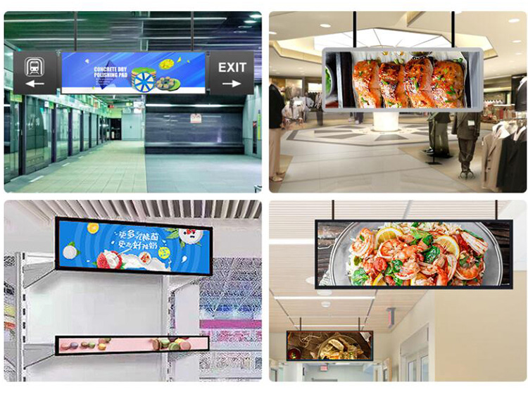 Double Sided Bar LCD Ceiling Mounted Digital Signage 5