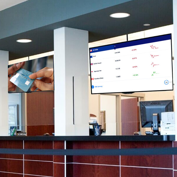 Bank digital signage